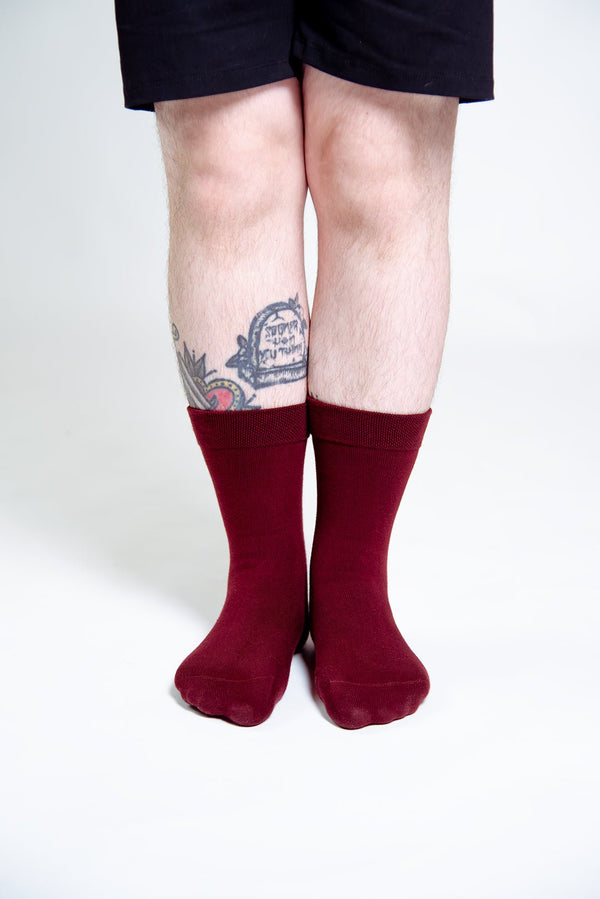 Sox in ⁠Tawny Port with label - Manners London