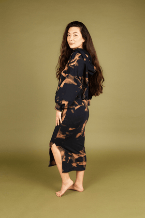 Split Midi Skirt in Acid Wash - Manners London