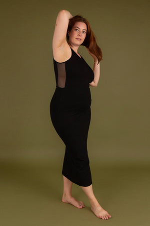 Split Midi Skirt in Black - Manners London