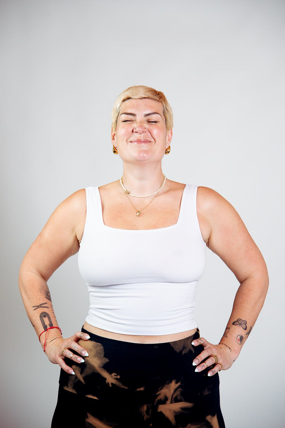 Square Neck Crop Vest in White - Manners London