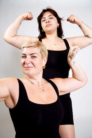 Square Neck Playsuit in Black - Manners London