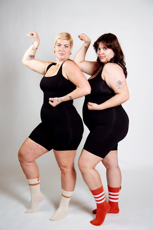 Square Neck Playsuit in Black - Manners London