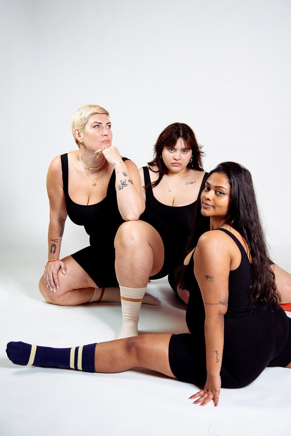 Square Neck Playsuit in Black - Manners London