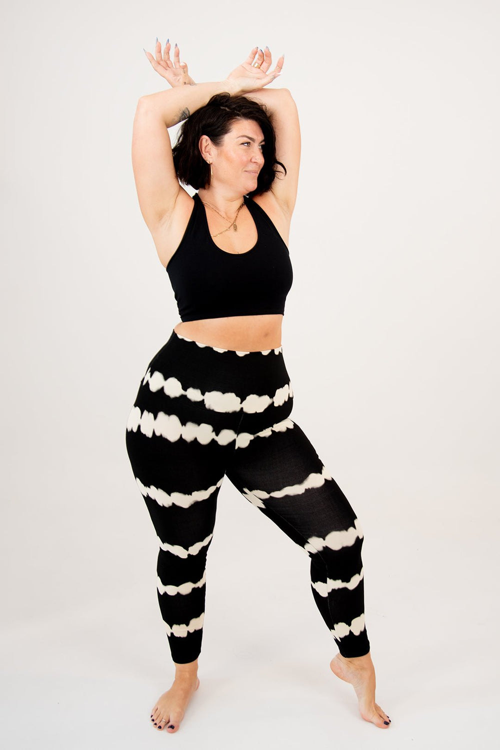 Super High Waist Tib Pant In Blot Black - Manners London