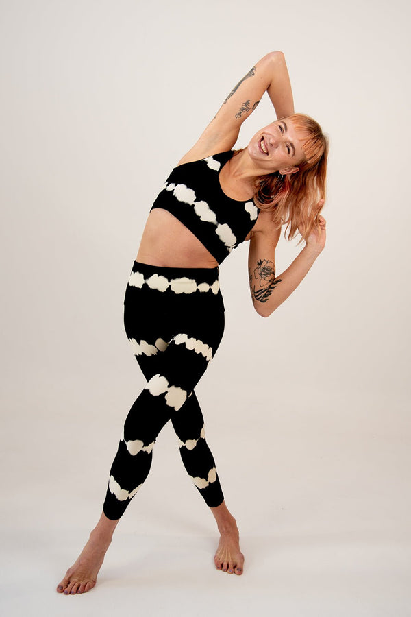 Super High Waist Tib Pant In Blot Black - Manners London