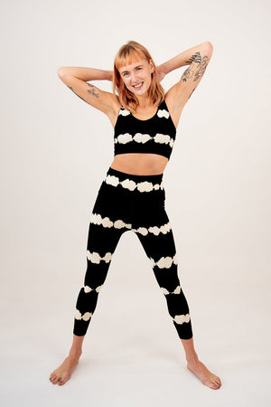 Super High Waist Tib Pant In Blot Black - Manners London
