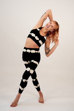 Super High Waist Tib Pant Petite In Blot Black - Manners London