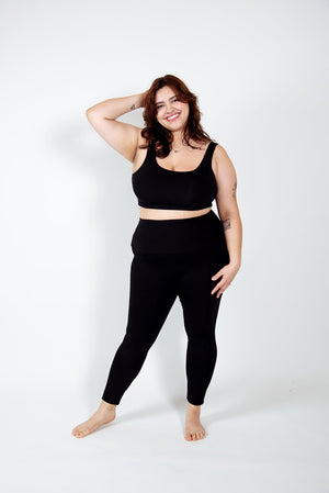 Super High Waist Tib Pant Regular in Black - Manners London