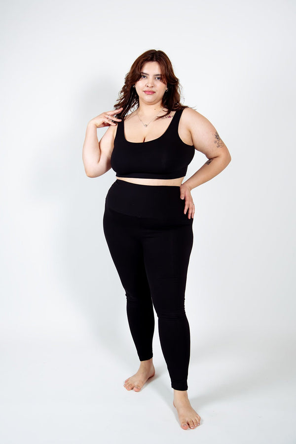 Super High Waist Tib Pant Regular in Black - Manners London