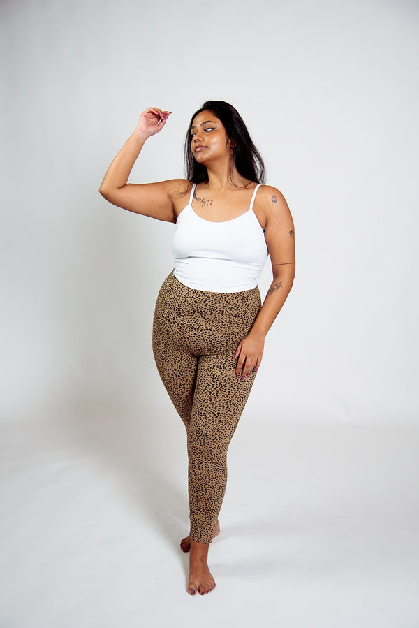 Super High Waisted Tib Pant Petite in Classic Leopard - Manners London