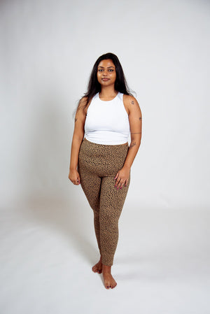 Super High Waisted Tib Pant Petite in Classic Leopard - Manners London