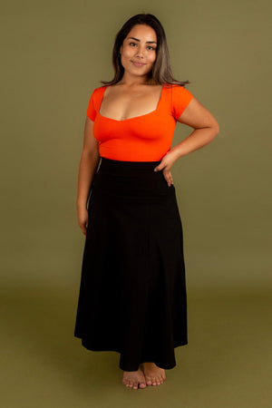 Sweetheart Full Length Top in Flame - Manners London
