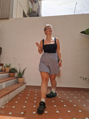 The Skort in Houndstooth Print - Manners London