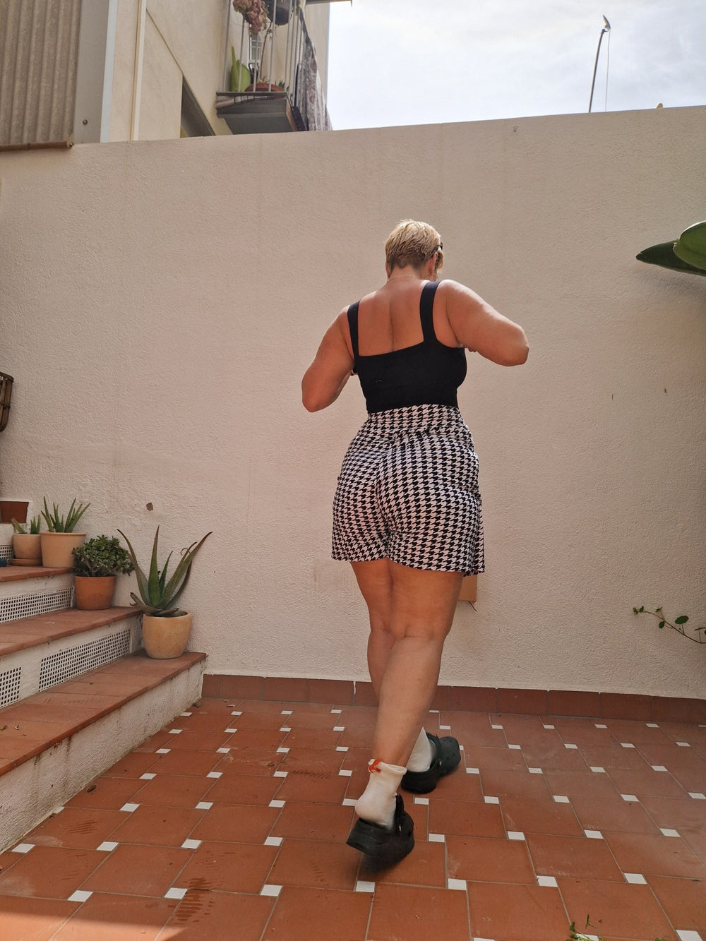 The Skort in Houndstooth Print - Manners London