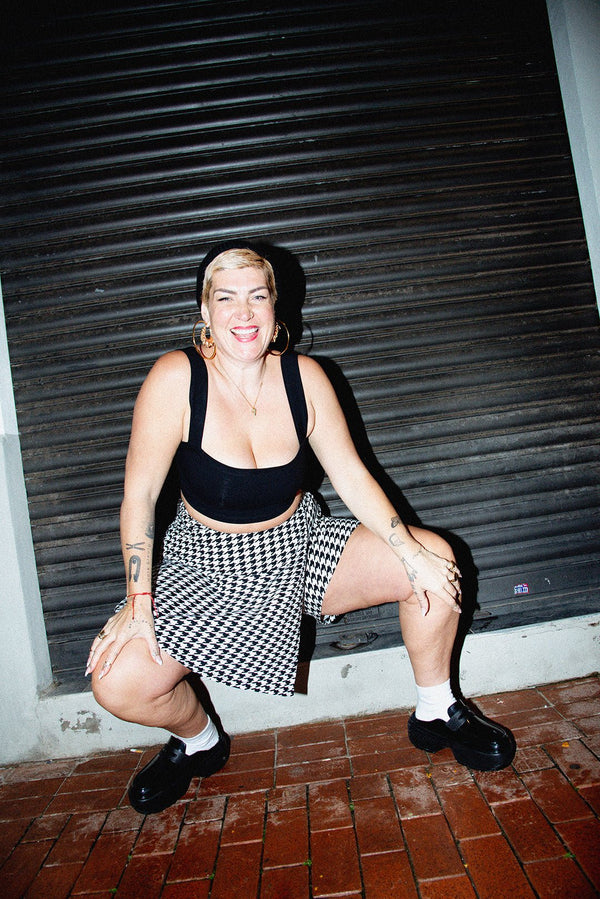 The Skort in Houndstooth Print - Manners London