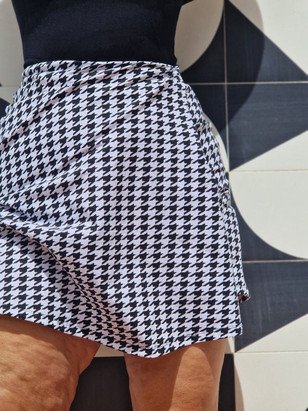 The Skort in Houndstooth Print - Manners London