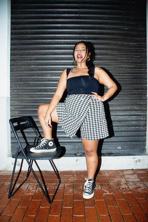The Skort in Houndstooth Print - Manners London