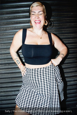 The Skort in Houndstooth Print - Manners London