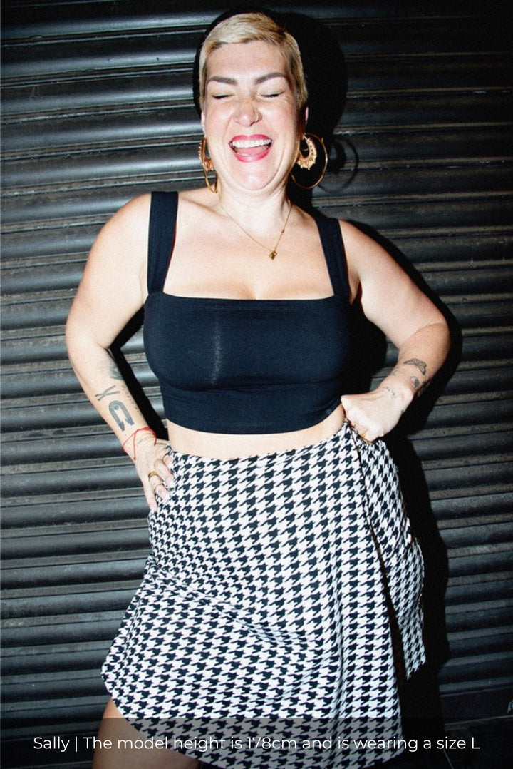 The Skort in Houndstooth Print - Manners London