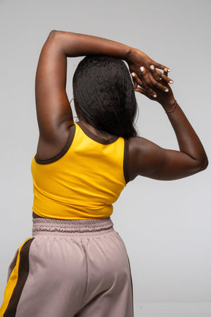 Trackie Trousers Wide Leg in Dust with stripes - Manners London