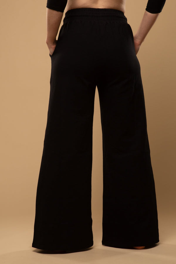Trackie Trousers Wide Leg Tall in Black - Manners London