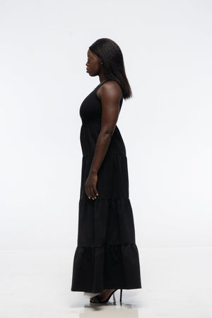 Tuya Dress Maxi sleevless in Black - Manners London