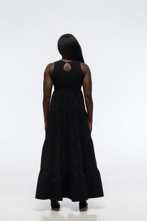 Tuya Dress Maxi sleevless in Black - Manners London
