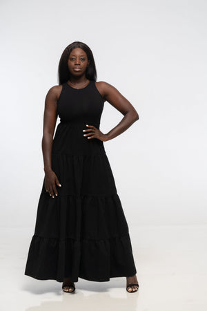 Tuya Dress Maxi sleevless in Black - Manners London