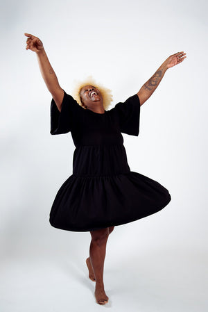 Tuya Dress Mini in Black - Manners London