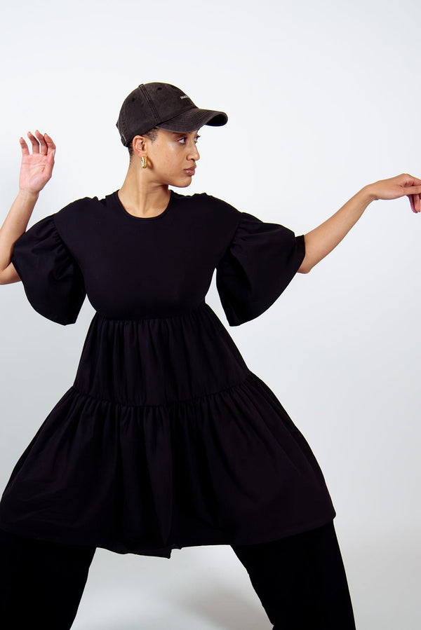 Tuya Dress Mini in Black - Manners London