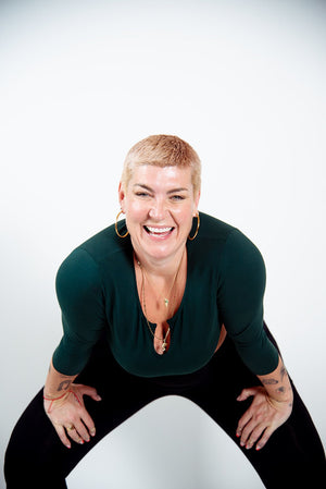 U Front Crop Top 3/4 sleeves in Forest Green - Manners London