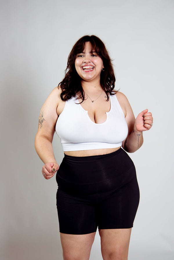 U Front Crop Top sleeveless in White - Manners London