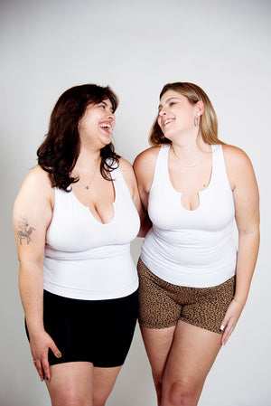 U Front Full Length Top sleeveless in White - Manners London