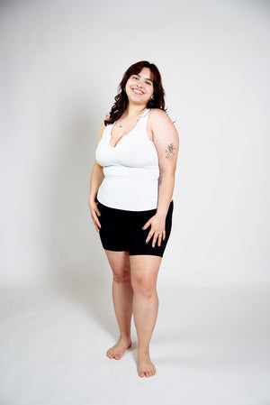 U Front Full Length Top sleeveless in White - Manners London