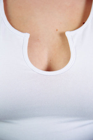 U Front Full Length Top sleeveless in White - Manners London