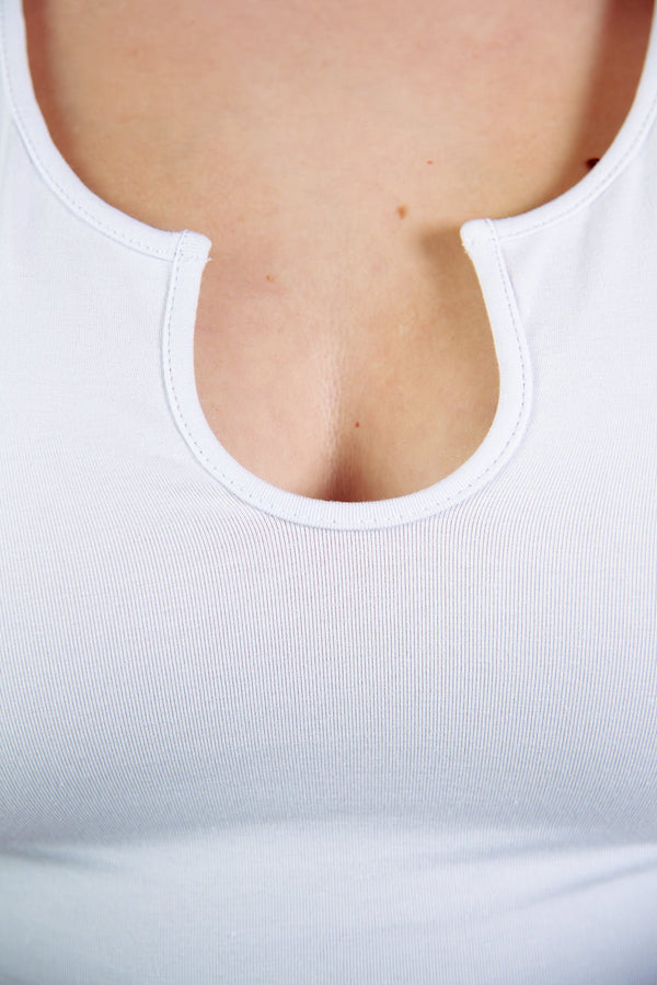 U Front Full Length Top sleeveless in White - Manners London