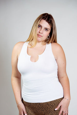 U Front Full Length Top sleeveless in White - Manners London