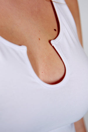 U Front Full Length Top sleeveless in White - Manners London