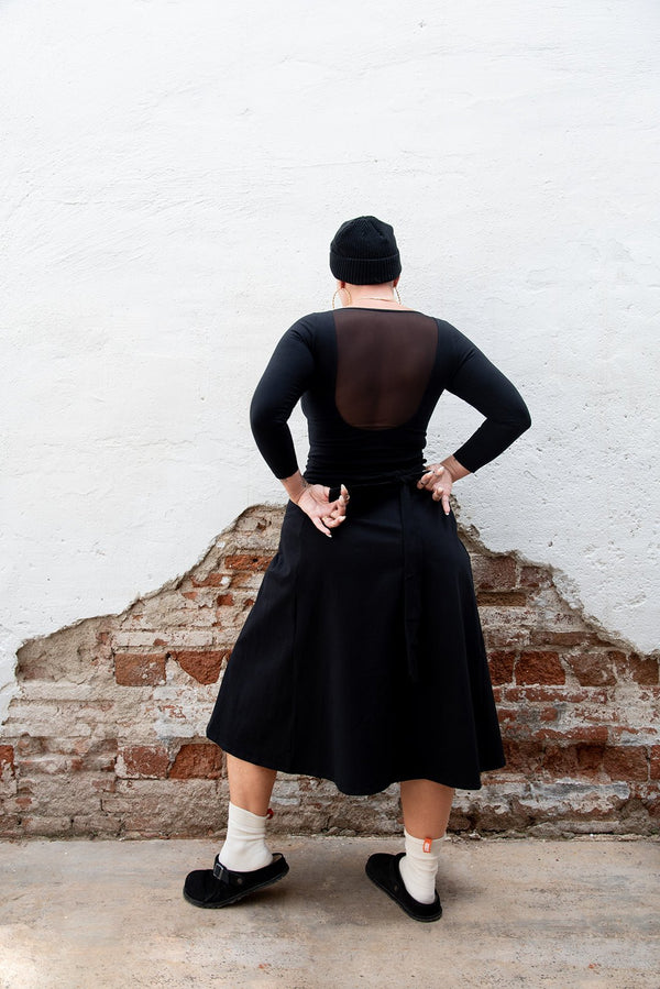 Wrap Midi Skirt In Black - Manners London