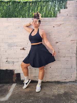 Wrap Mini Skirt in Black - Manners London