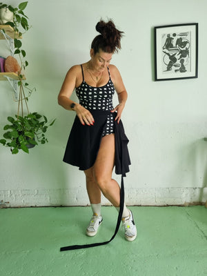 Wrap Mini Skirt in Black - Manners London