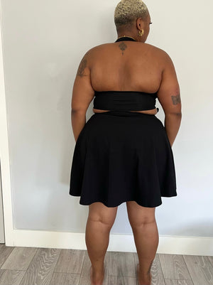 Wrap Mini Skirt in Black - Manners London