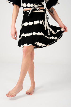 Wrap Skirt Mini In Blot Black - Manners London