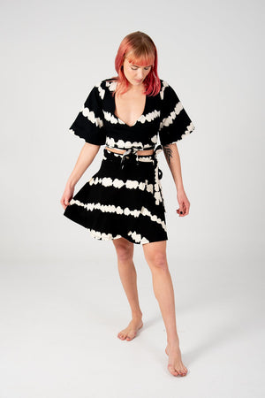 Wrap Skirt Mini In Blot Black - Manners London