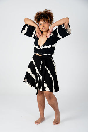 Wrap Skirt Mini In Blot Black - Manners London