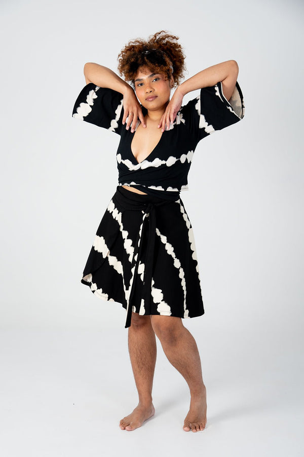 Wrap Skirt Mini In Blot Black - Manners London