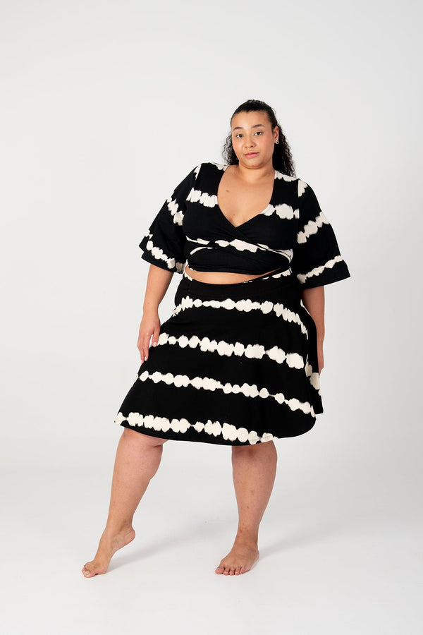 Wrap Skirt Mini In Blot Black - Manners London