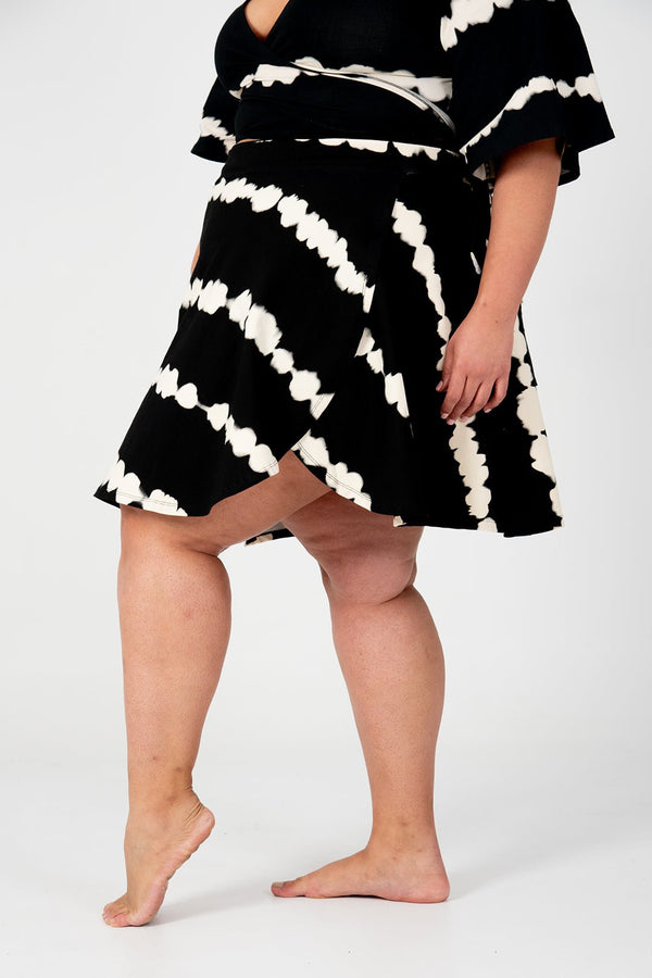 Wrap Skirt Mini In Blot Black - Manners London