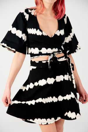 Wrap Skirt Mini In Blot Black - Manners London