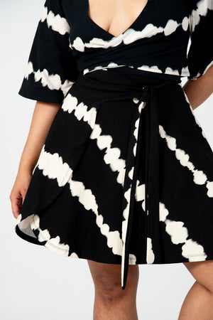 Wrap Skirt Mini In Blot Black - Manners London